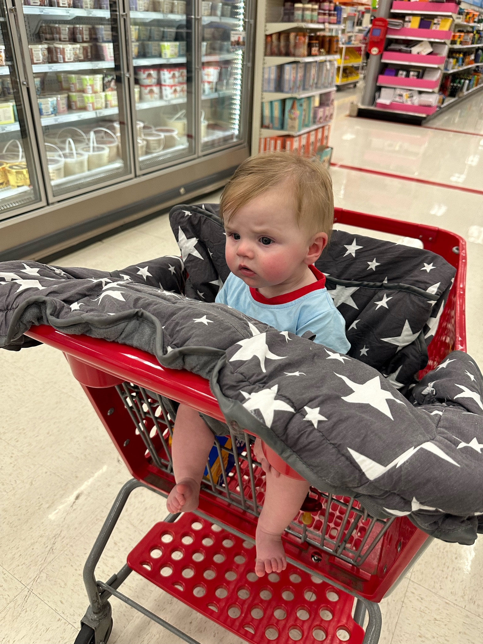 At first I thought a shopping cart cover was overkill, but it’s actually so useful! This $24 Amazon find is extra padded so cozy for a wobbly 6 month old and has great coverage… perfect for little ones who want to put everything in their mouth these days too! 

#LTKKids #LTKBaby #LTKBump