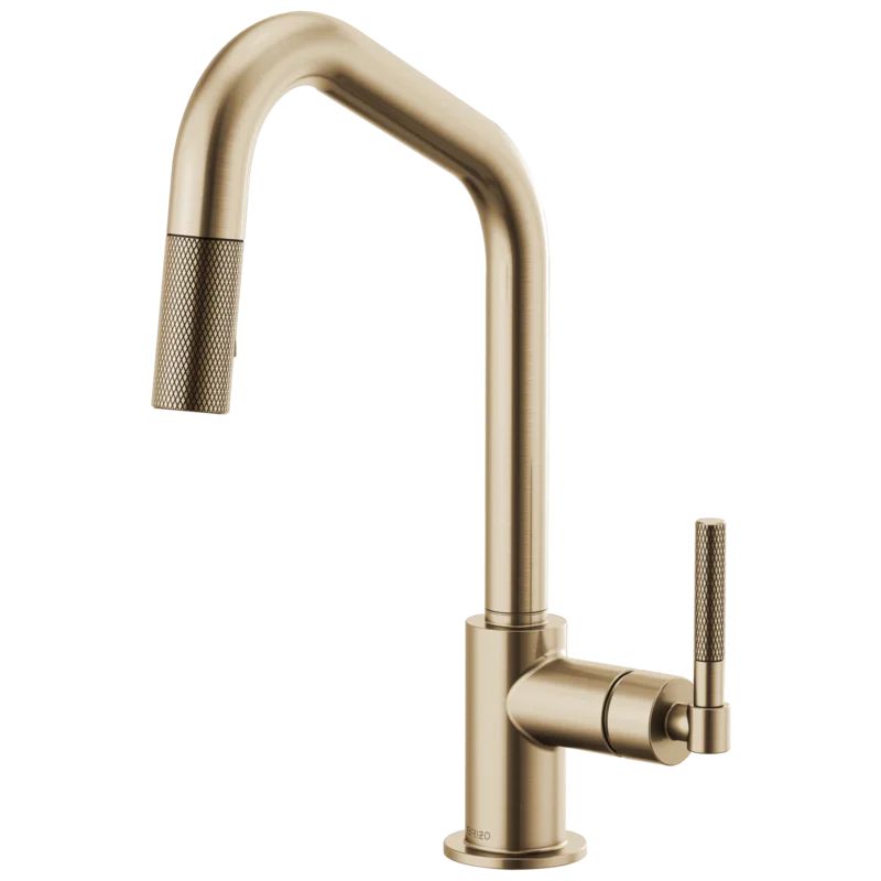 Litze® Pull-Down Faucet with Angled Spout and Knurled Handle | Wayfair North America