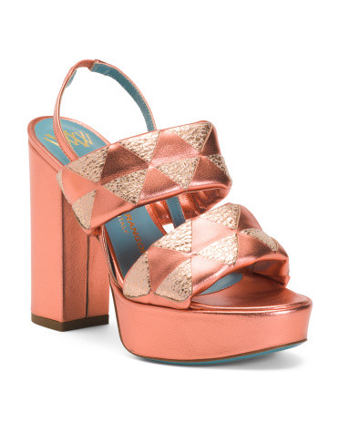 Made In Italy Leather Meriggio High Heel Platform Sandals | TJ Maxx