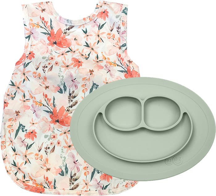 Peachy Dreams Bib Apron & Mini Silicone Feeding Mat | Nordstrom