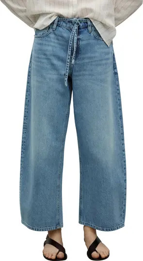 MANGO Tie Waist Wide Leg Jeans | Nordstrom | Nordstrom