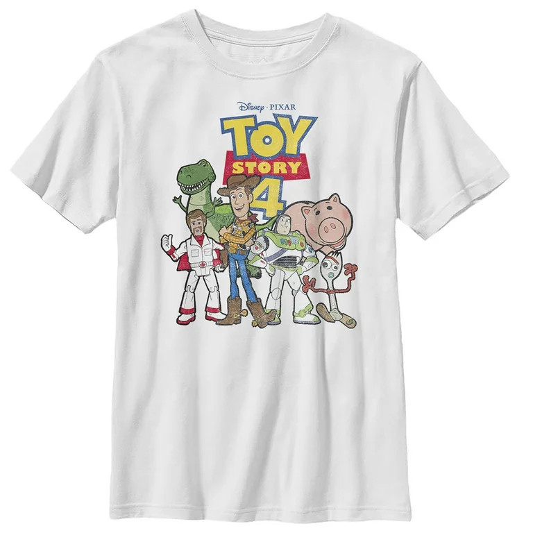 Boy's Toy Story Character Logo Party Graphic Tee White X Large | Walmart (US)