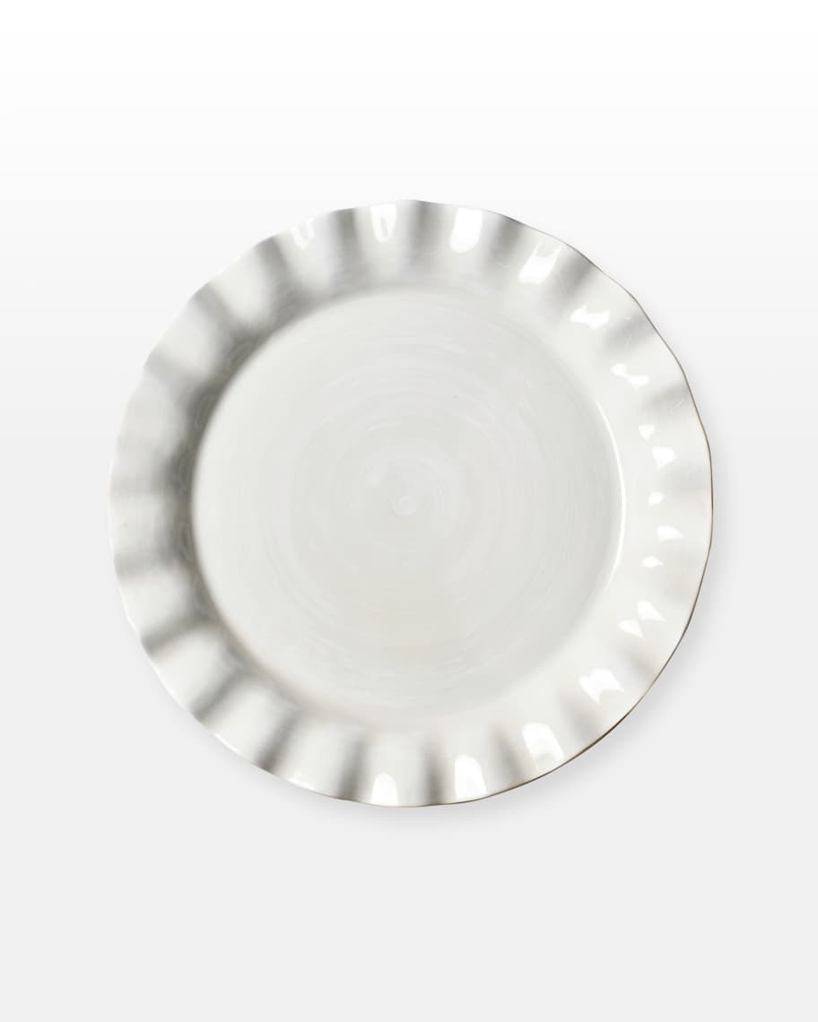 Coton Colors Signature White Ruffle Round Platter | Neiman Marcus