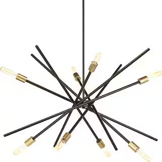 Astra Collection 8-Light Antique Bronze Mid-Century Modern Chandelier Light | The Home Depot