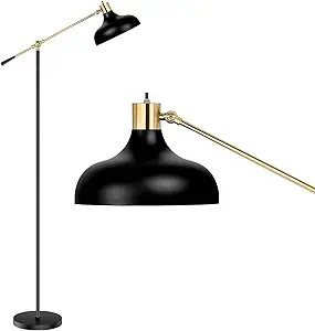 Industrial Floor Lamp For Bedrooms - Black Rustic Reading Lamp, 180°Adjustable Arm & Head Antiqu... | Amazon (US)
