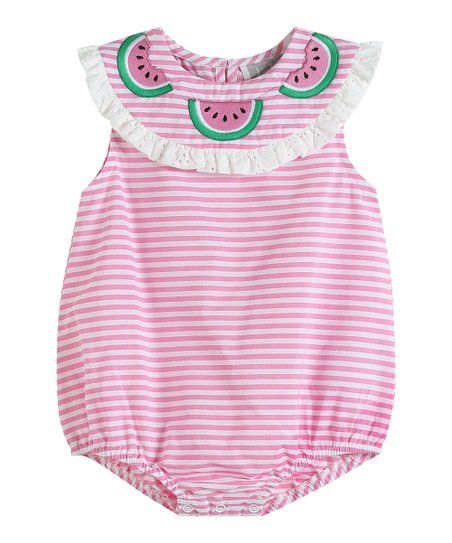 Pink Stripe Watermelon Bubble Bodysuit - Infant & Toddler | Zulily