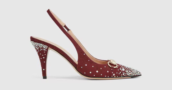 Gucci - Women's slingback pump with crystal Horsebit | Gucci (US)