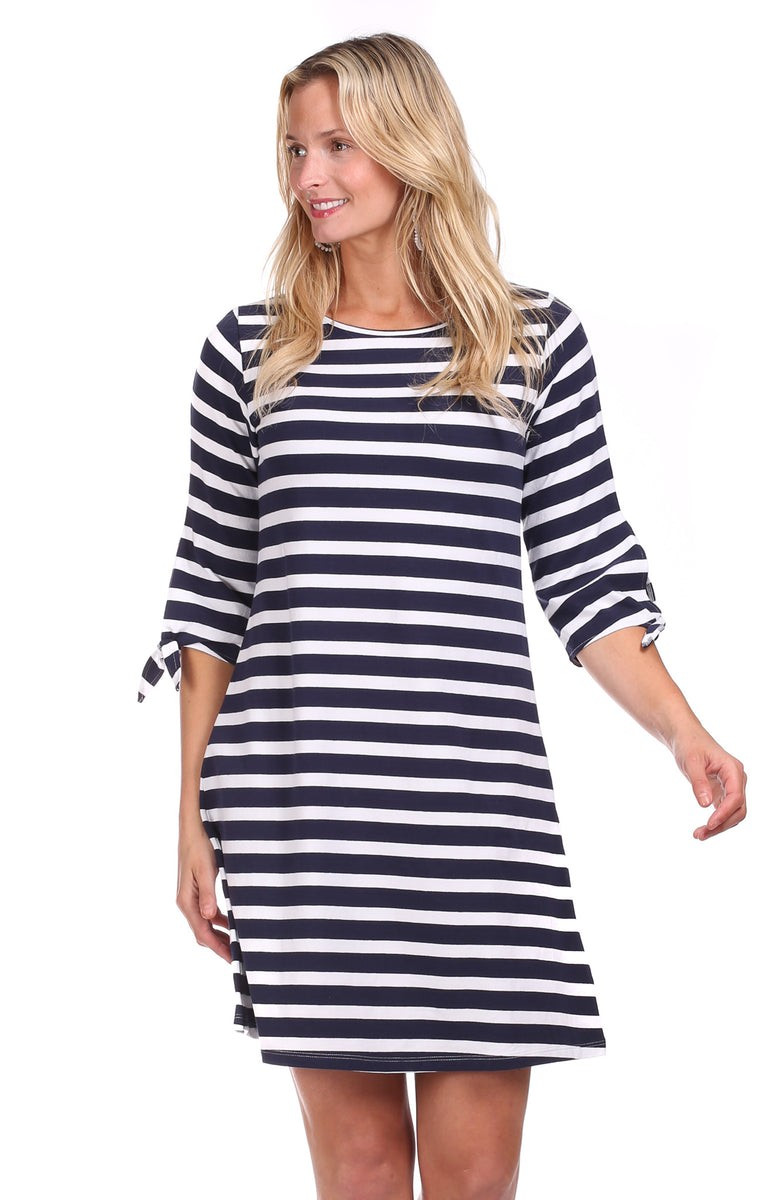 Summit Dress in Navy & White Stripe | Duffield Lane