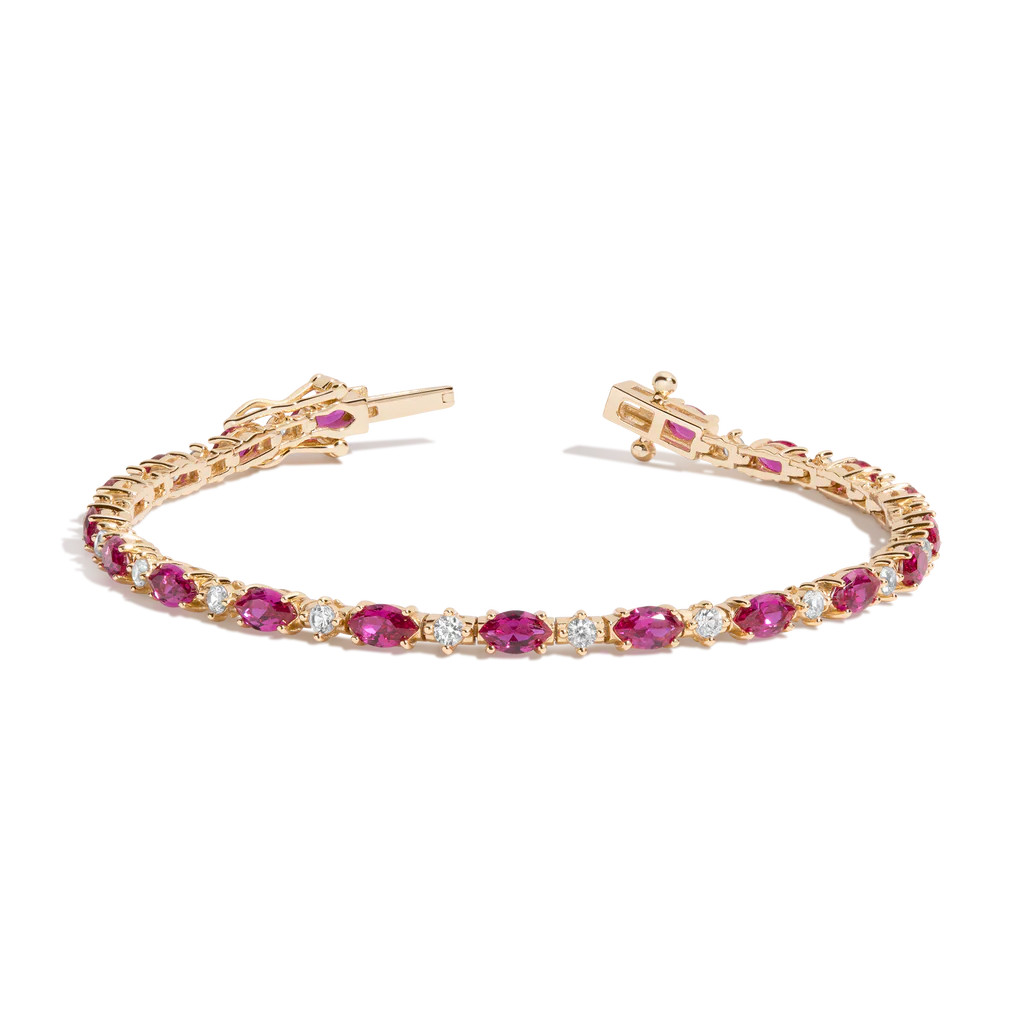 Aurate x Marilyn: Lab Grown Red Marquise Tennis Bracelet | AUrate New York