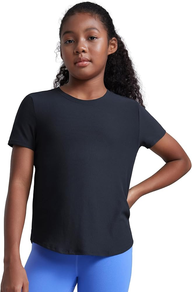 CRZ YOGA Girls Cloudweight Short Sleeve Athletic T Shirts - Active Sports Casual Tees Crew Neck S... | Amazon (US)
