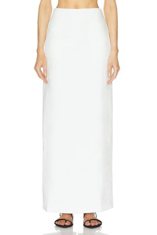 AEXAE Linen Column Maxi Skirt in White - White. Size XS (also in L, S). | FWRD 
