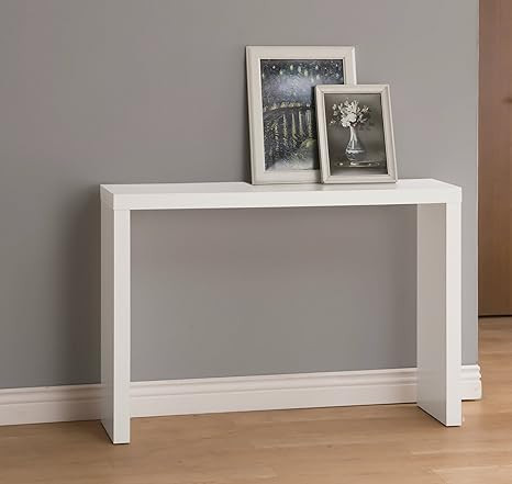 White Finish Modern Console Sofa Entry Table | Amazon (US)