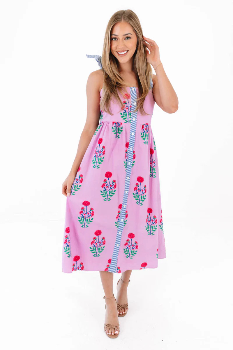 Happy Hydrangeas Midi Dress - Pink | The Impeccable Pig