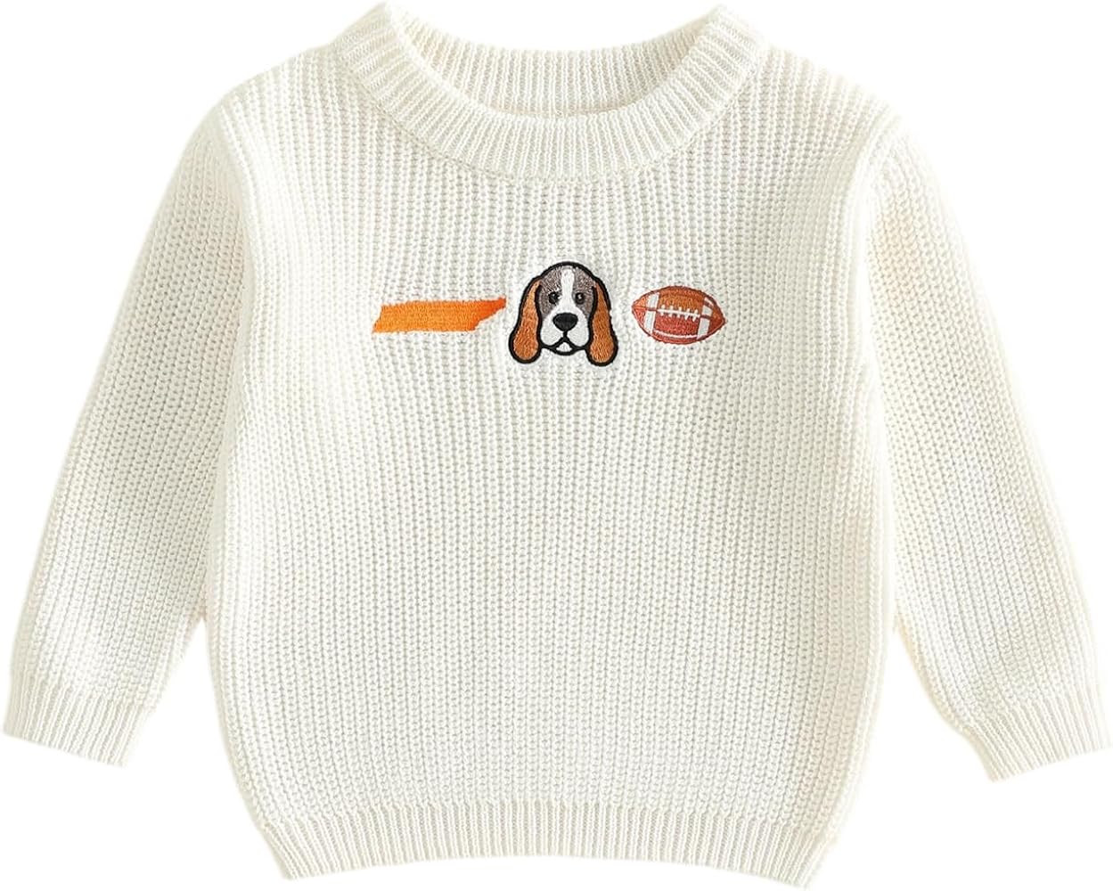 Baby Boy Football Outfit Long Sleeve Embroidered Sweater Pullover Knitwear Top Newborn Infant Boy... | Amazon (US)