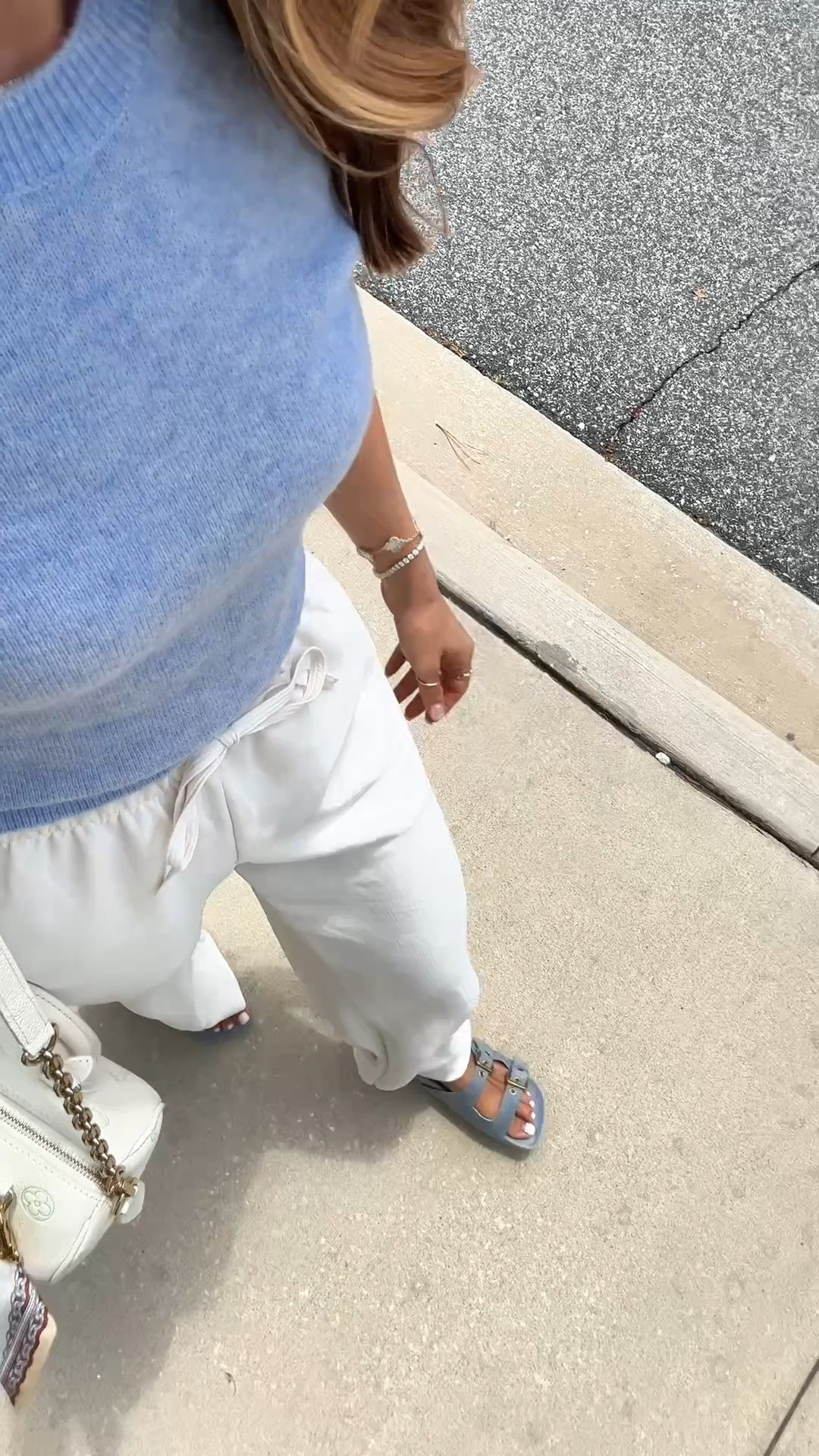 Spring outfit of the day. Mom outfit. Elevated casual. Summer outfit. Coastal outfit. Aritzia The Lodge crepette pant in color ‘light birch’, size XS regular. I ordered short to try but regular is full length on me. Merino wool blend top in XXS. Madewell buckle slides are TTS.

#LTKootd #LTKPetite #LTKxMadewell