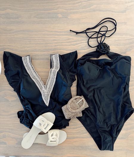 Amazon swimsuits! Swoon! They’re good! I needed my TTS in both! Sizing up was too big- I did smalls.

One piece Swimsuit. Summer outfit. Designer sandals. Vacation outfit. 

#LTKStyleTip #LTKSwim #LTKFindsUnder50
