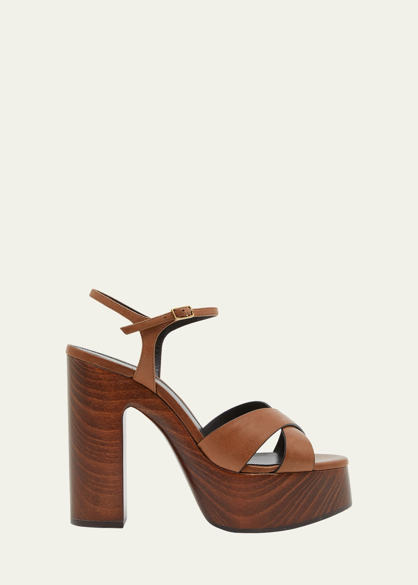 Saint Laurent Bianca Crisscross Platform Sandals | Bergdorf Goodman