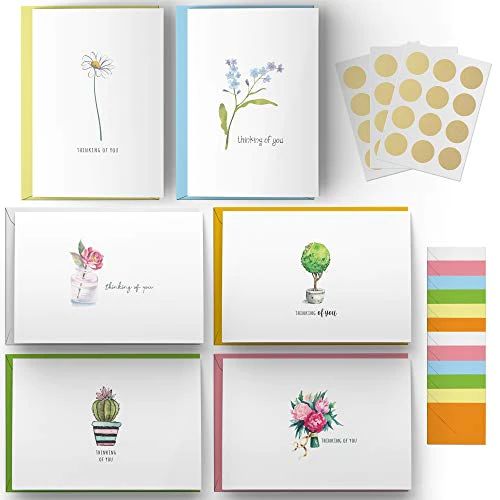 Dessie 30 Thinking of You Cards With Envelopes, Blank Inside with 6 Unique Floral Designs, 4x6 In... | Dessie Shop