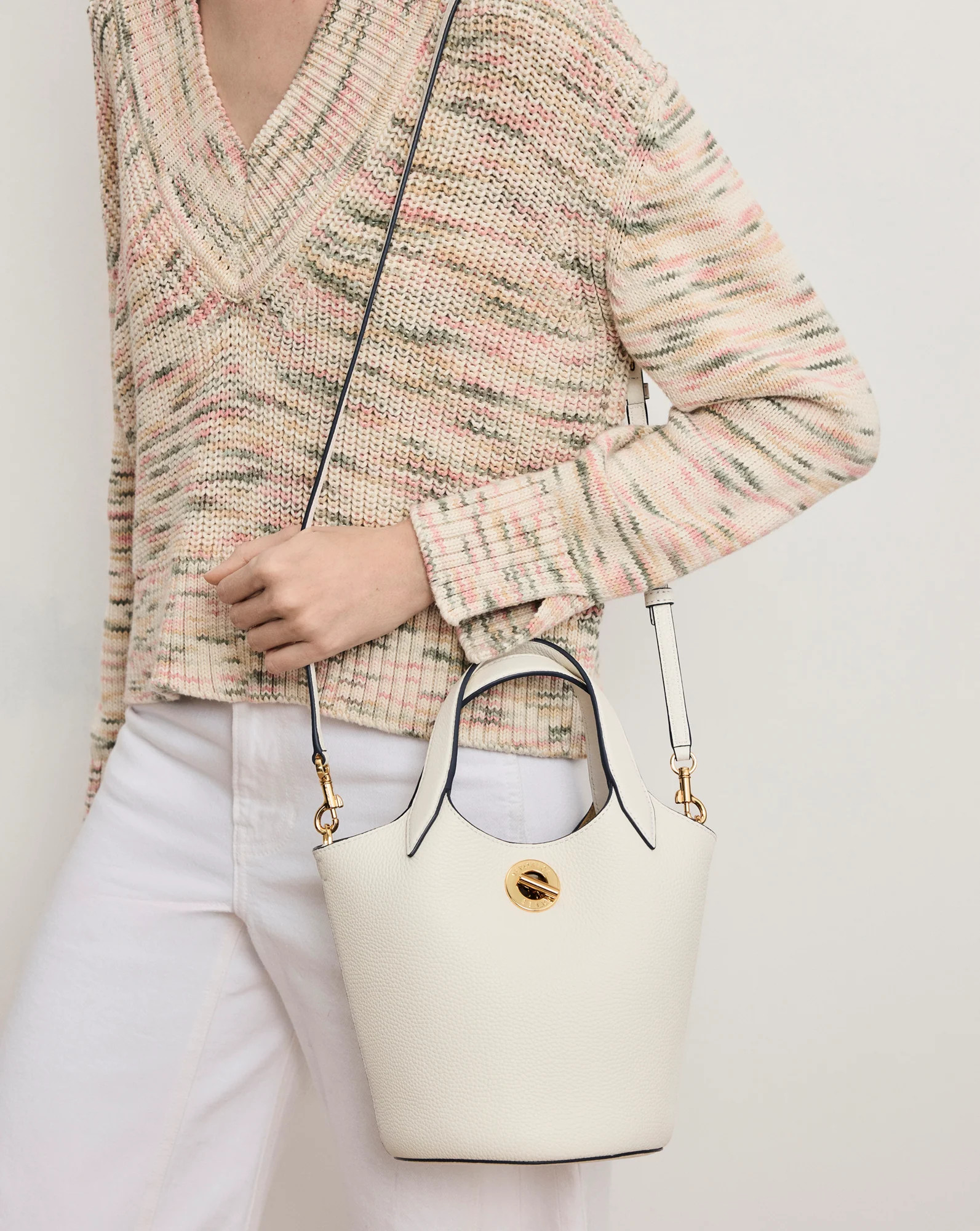 Anchor Top-Handle Bag in Off White Leather | Veronica Beard | Veronica Beard