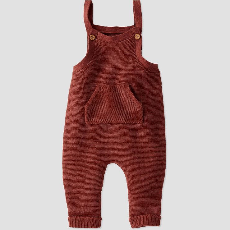 little Planet By Carter's Baby Organic Cotton Sweater Overalls - Copper | Target