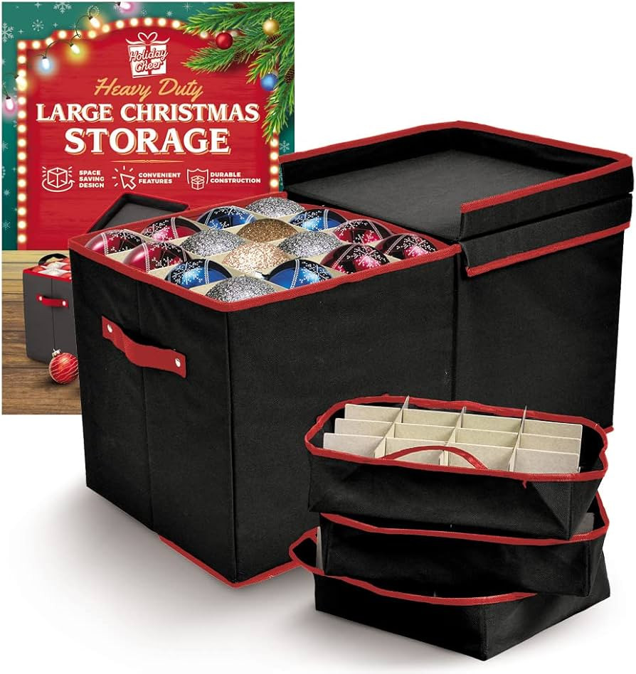 Holiday Cheer Premium Christmas Ornament Storage with 8 Tray – Christmas Storage Container with... | Amazon (US)
