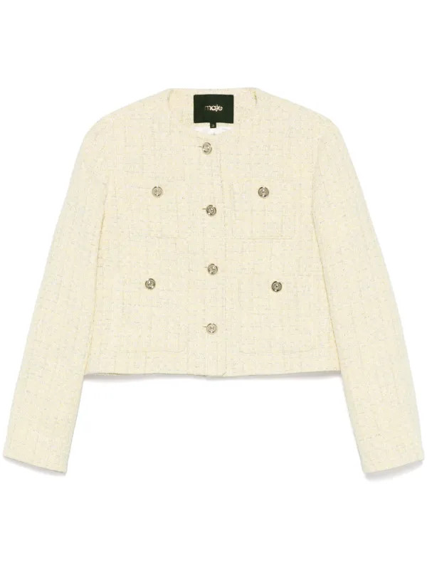 Maje Tweed Jacket  | Yellow | FARFETCH | Farfetch Global