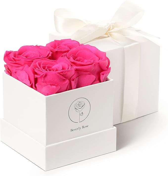 Beverly Rose Box of Roses 4Pcs Real Eternity Roses Preserved Flowers in Elegant Box – Fresh Pre... | Amazon (US)