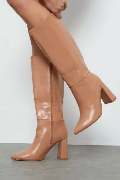 Kailey Block Heeled Long Boots | Debenhams UK