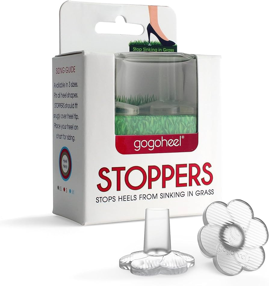 GoGoHeel STOPPERS Heel Protectors - Stops Sinking into Grass (Medium) Clear | Amazon (US)