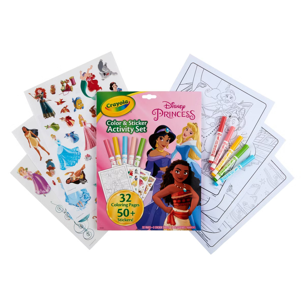 Crayola Princess Color & Sticker Activity Set: Disney Princess Coloring Book for Kids with Marker... | Target