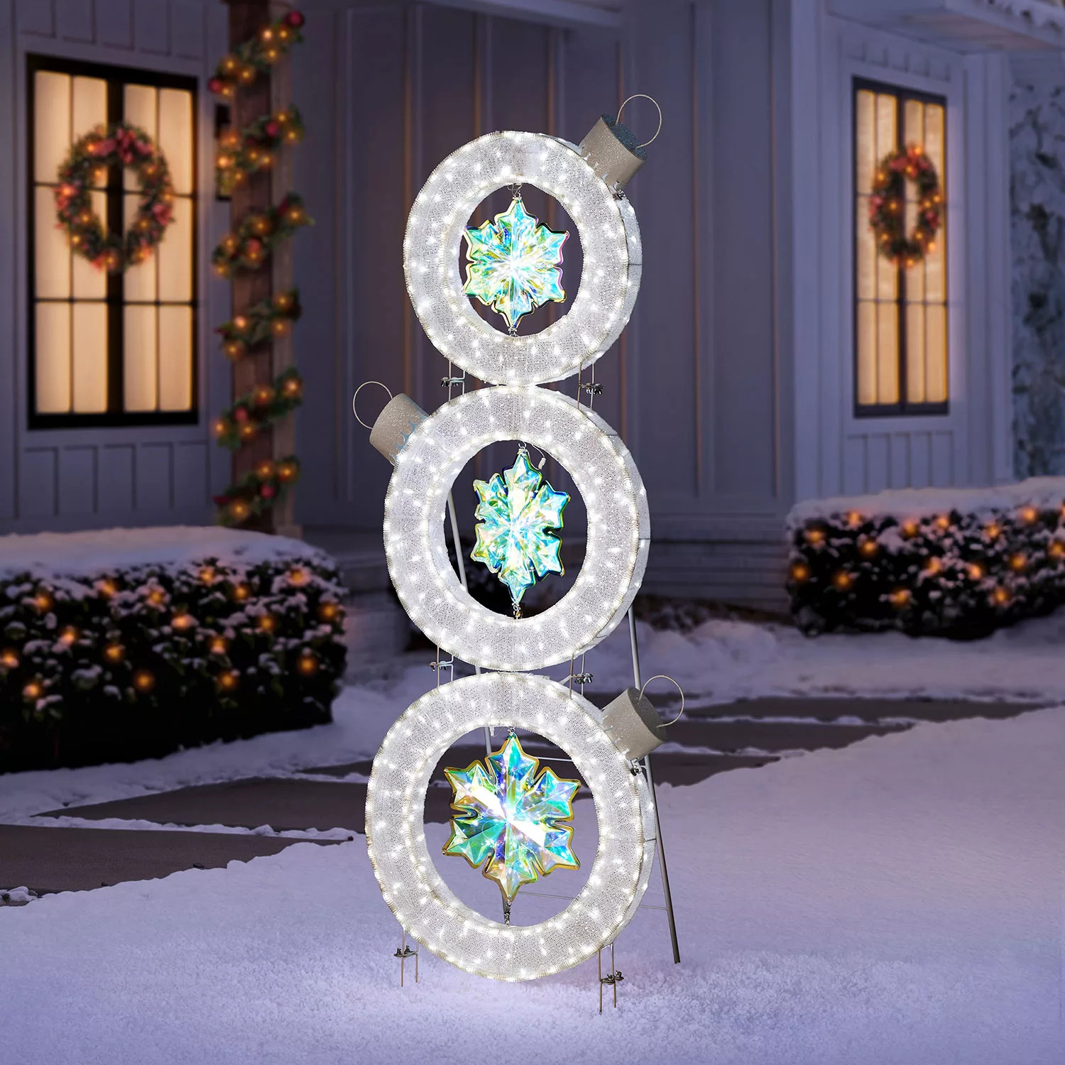 Member’s Mark 6' Pre-Lit Stacked Ornament Décor, Assorted Colors | Sam's Club