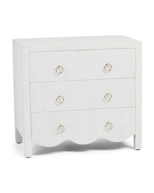 28X16X27 3 Drawer Scallop Chest Of Drawers | TJ Maxx