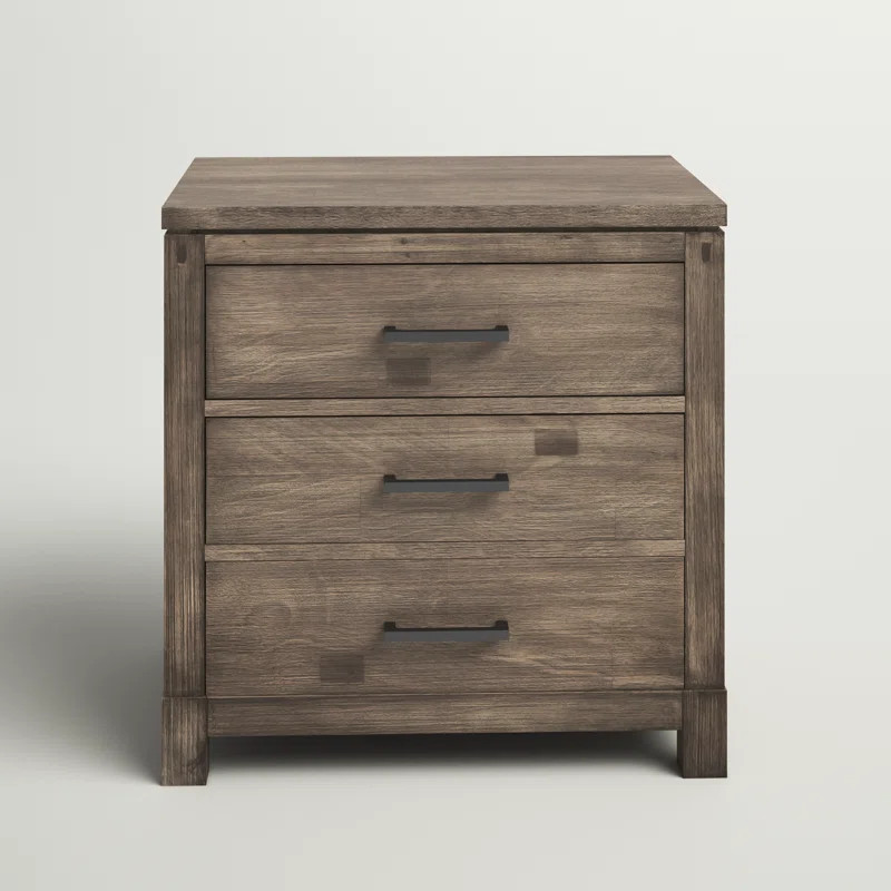 Micsunel Sydney 2 Drawer Nightstand, Weathered Grey | Wayfair North America