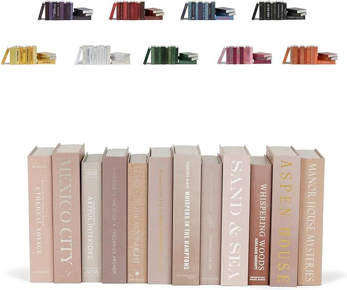 12 Decorative Faux Books for Bookshelf Decor, Coffee Table Books, Entry Table Book Decor. Neutral... | Amazon (US)