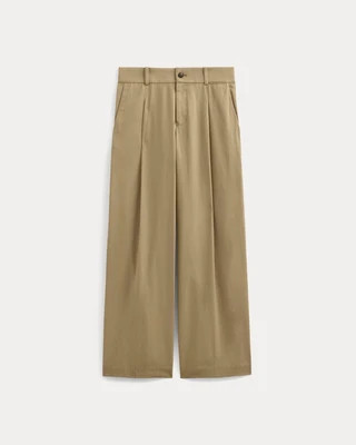 Women's Wide-Leg Trouser in Buttersmooth by Everlane in Ash Brown, Size 14R | Everlane