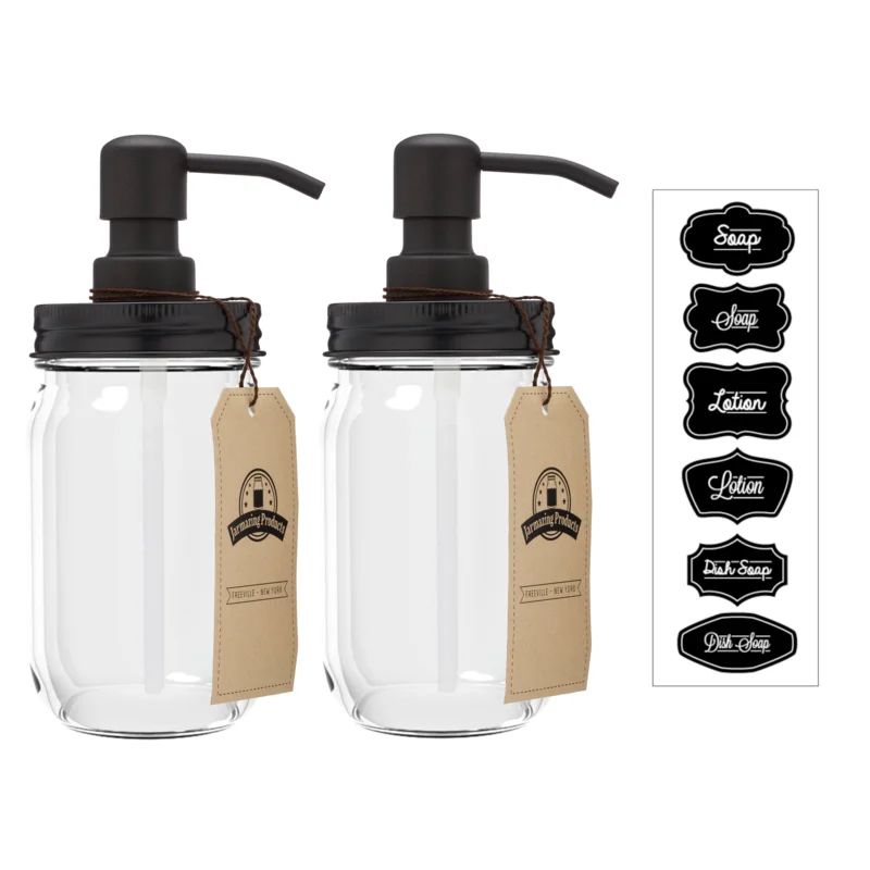 Mason Jar Soap & Lotion Dispenser (Set of 2) | Wayfair North America
