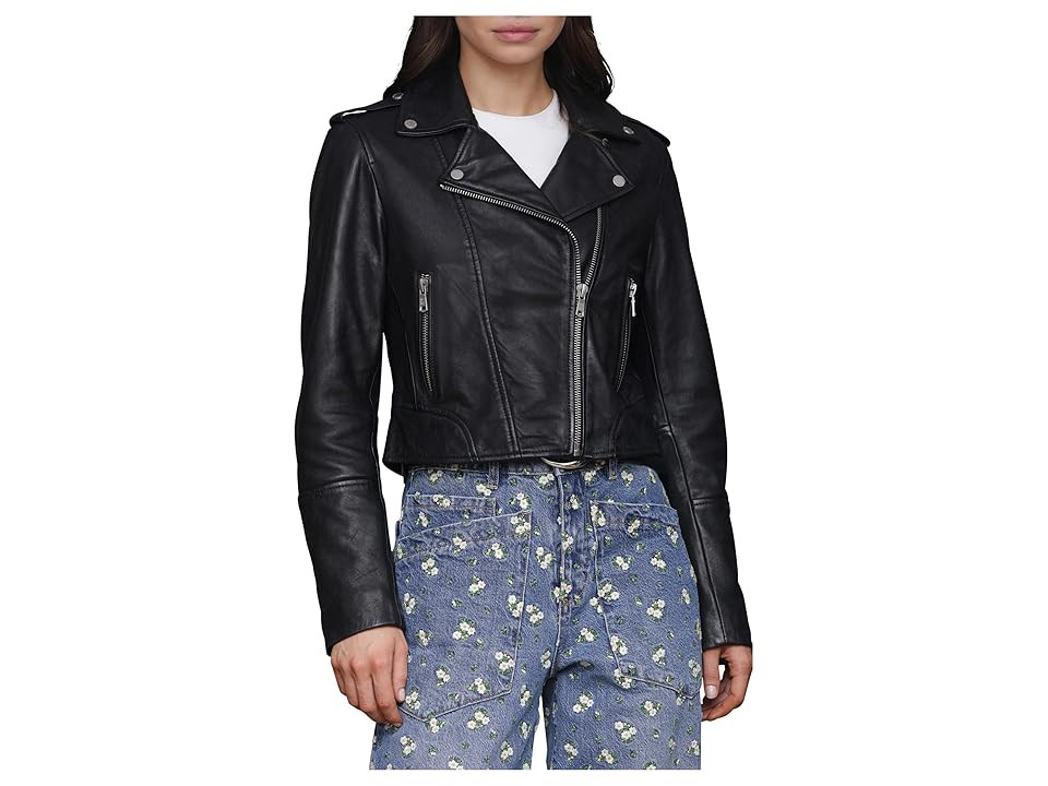 Avec Les Filles Leather Biker Jacket Women's Jacket Black : MD | Zappos