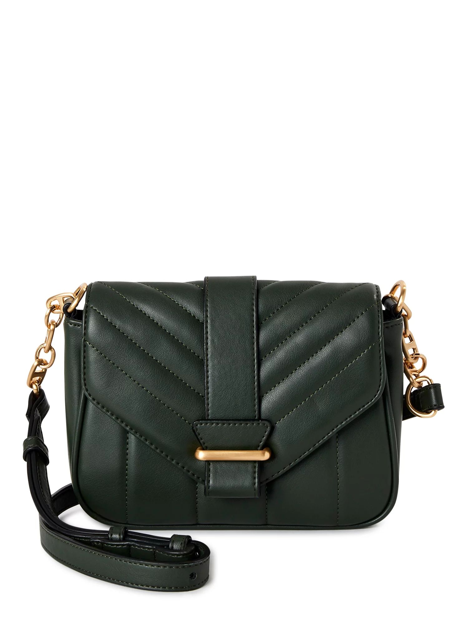 Time and Tru Women’s Camber Crossbody Handbag Green - Walmart.com | Walmart (US)