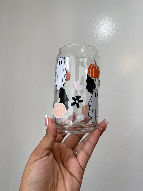 Halloween Glass Cup Spooky Babe Beer Can Ghost Glass - Etsy | Etsy (US)