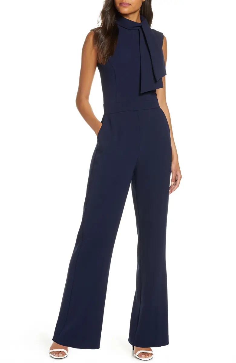 Scarf Neck Crepe Jumpsuit | Nordstrom