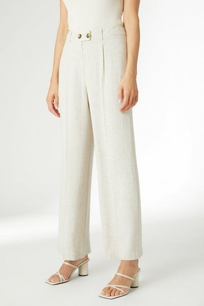 Linen Wide Leg Trouser | Debenhams UK