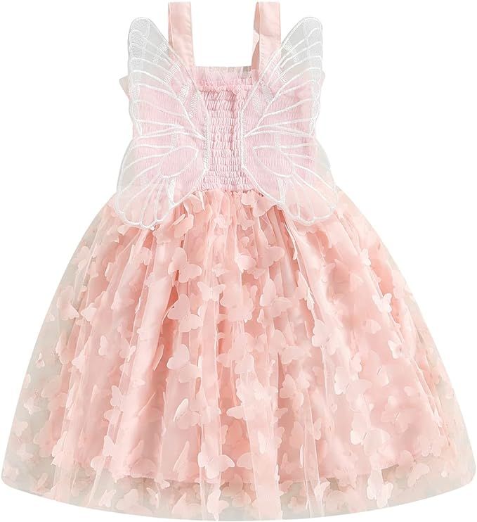 Toddler Baby Girl Butterfly Wings Dress Kids Girls Tulle Butterfly Wing Skirt Princess Sleeveless... | Amazon (US)