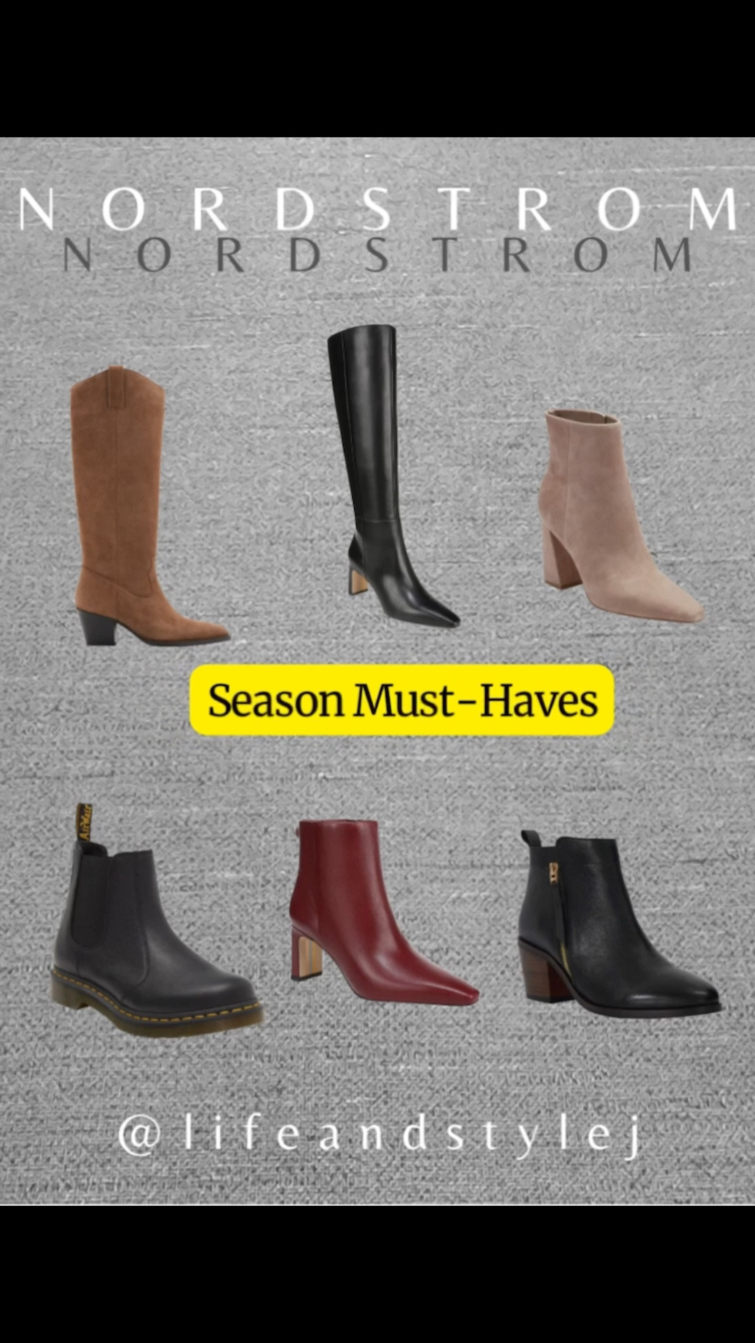 A refined boot lineup with knee high classics, ankle boots, and timeless leather styles. Designed for everyday wear with comfort, polish, and modern midlife appeal that stays effortlessly ageless.
#winterboots #midlifefashion #agelessstyle #bootstyle #timelessfashion #modernclassic #styleover40 #everydaychic #fallwinterstyle #lifeandstylej 
