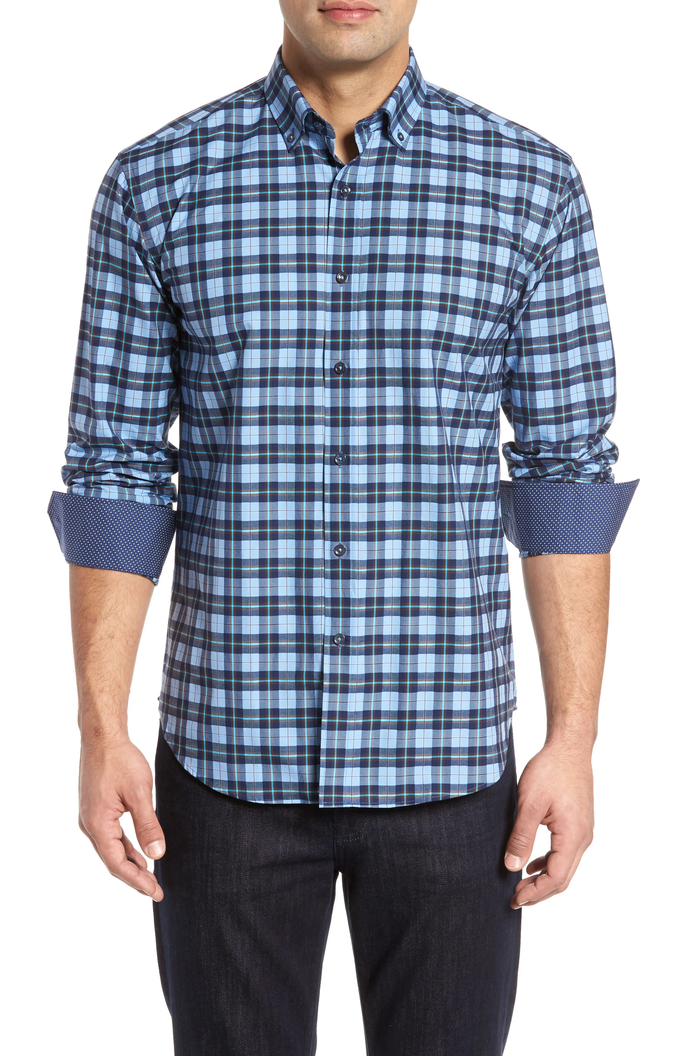 Bugatchi Plaid Trim Fit Shirt at Nordstrom Rack | Nordstrom Rack
