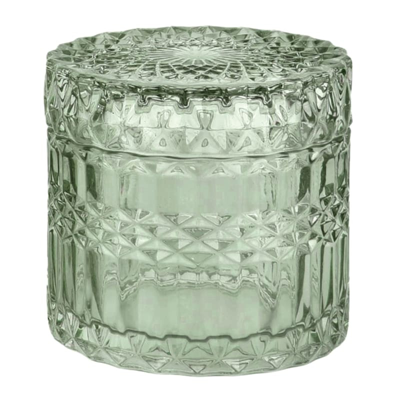 Providence Diana Green Textured Glass Jar, 3.3" | At Home