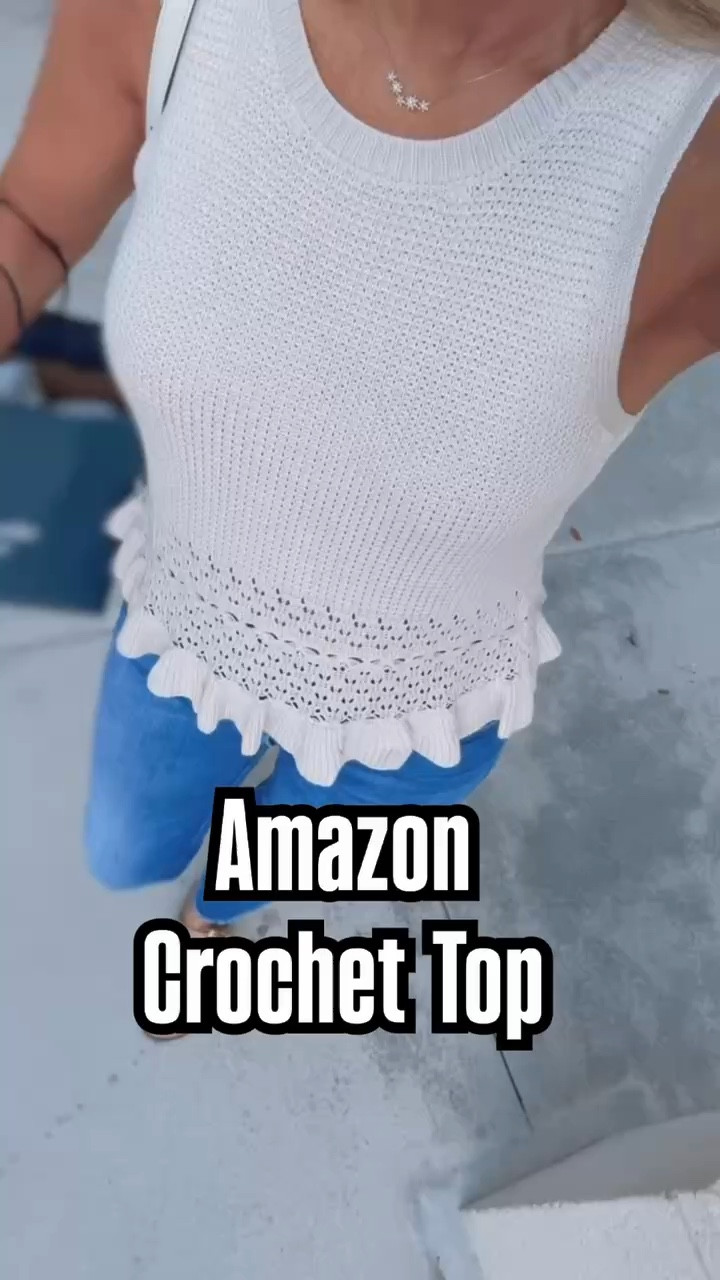 The perfect crochet top for a summer outfit! 4th of July is around the corner!!

#LTKFindsUnder50 #LTKOver40 #LTKStyleTip