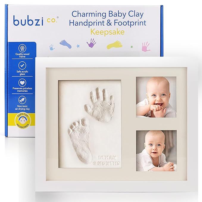Bubzi Co Baby Footprint Kit, Baby Foot and Hand Print Kit, Baby Keepsake Frame, Nursery Pictures ... | Amazon (US)