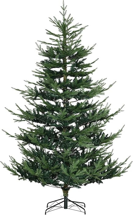 HOMCOM 7.5 Foot Artificial Christmas Tree, Nordic Pine Hinged Xmas Tree with 1218 Realistic Branc... | Amazon (US)