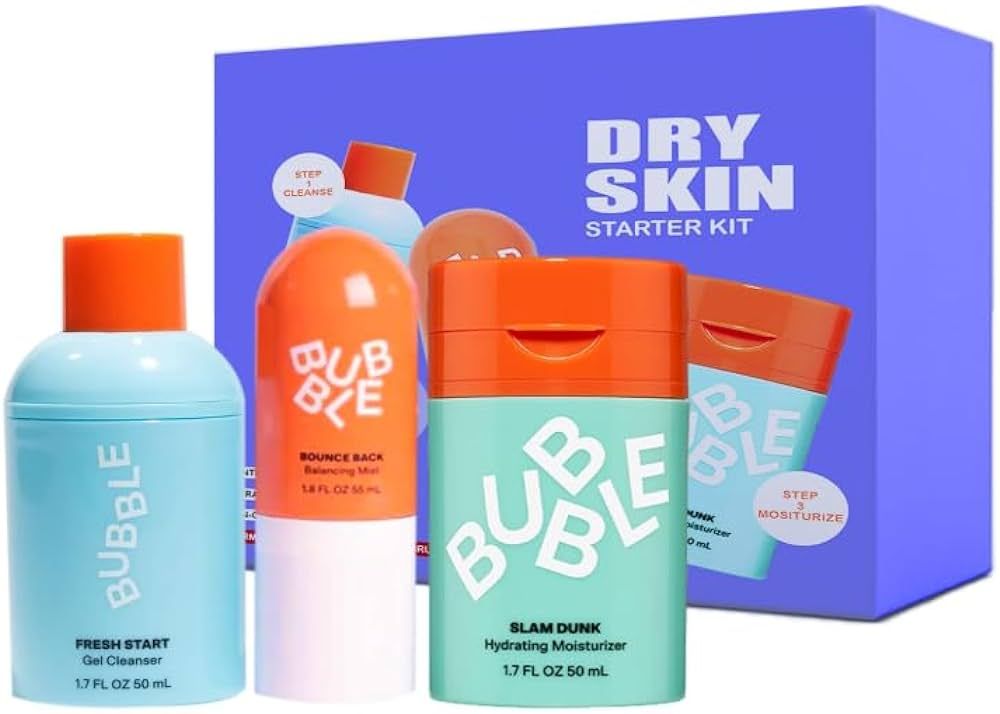 Bubble Skincare 3-Step Hydrating Routine Bundle, for Normal to Dry Skin, Unisex, Set of 3. 1 pack | Amazon (US)