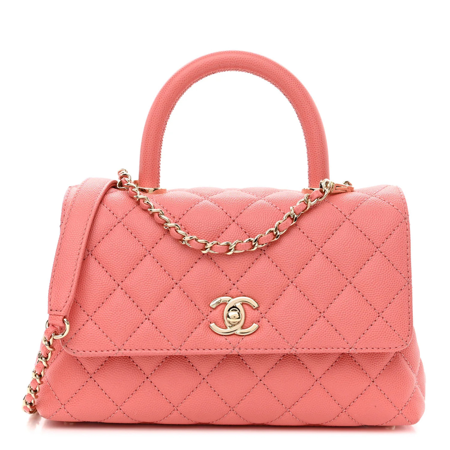 Caviar Quilted Mini Coco Handle Flap Pink | FASHIONPHILE (US)